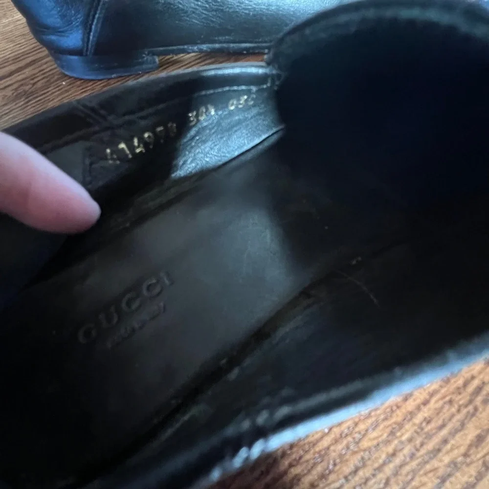 Gucci Brixton‎ Black Leather Horsebit Loafers 414989 38.5 - Picture 9 of 16